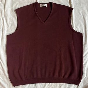 St. Croix Classic All Wool Pullover Vest; Burgundy, size XL